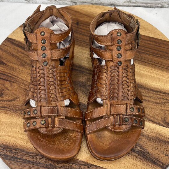 Bed Stu Claire III Gladiator BOHO Womens 8.5 Huarache Brown Leather Sandals - Picture 12 of 15